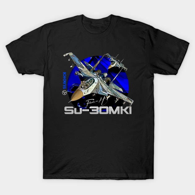 Sukhoi SU-30 MKI Russian Fighterjet T-Shirt by aeroloversclothing